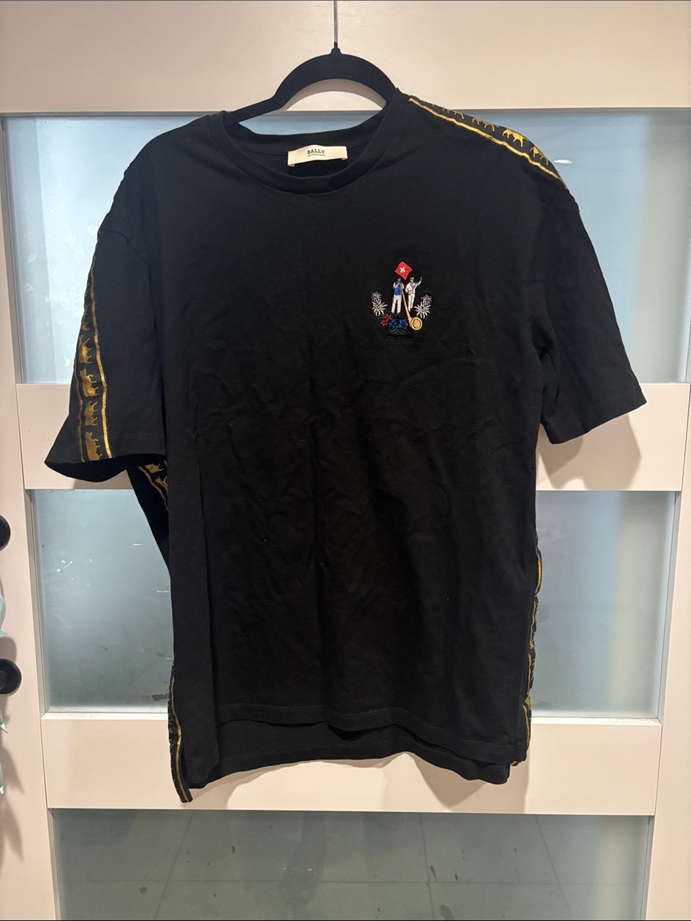 Bally Black Tee with Gold Label
